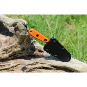 ESEE Izula OD Green Izula Fixed Blade Knife w/ Orange G10 Handles and Molded Polymer Sheath